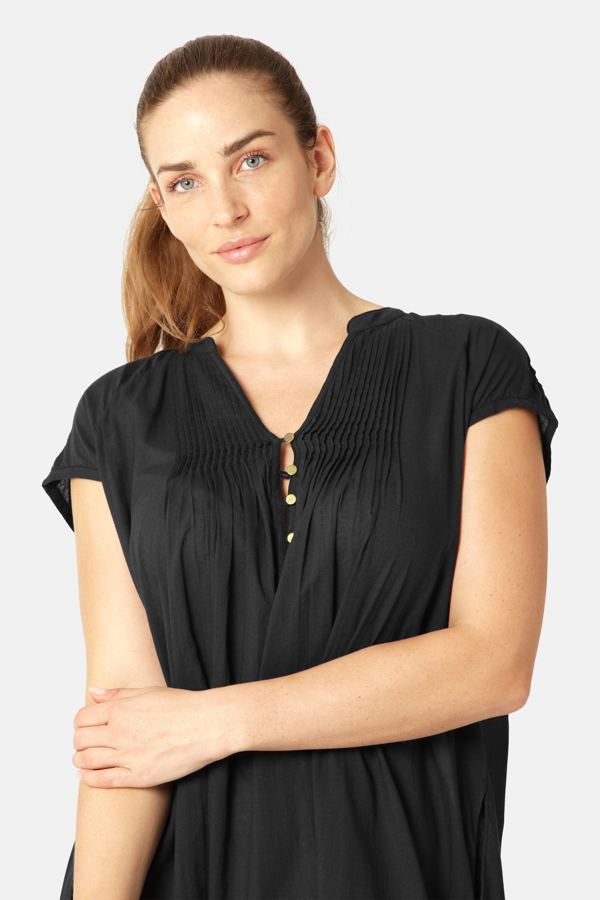 Langes Kleid mit Kurzen Ärmeln - Dark Indigo